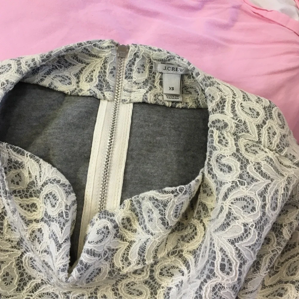 J.crew/white And grey peplum top